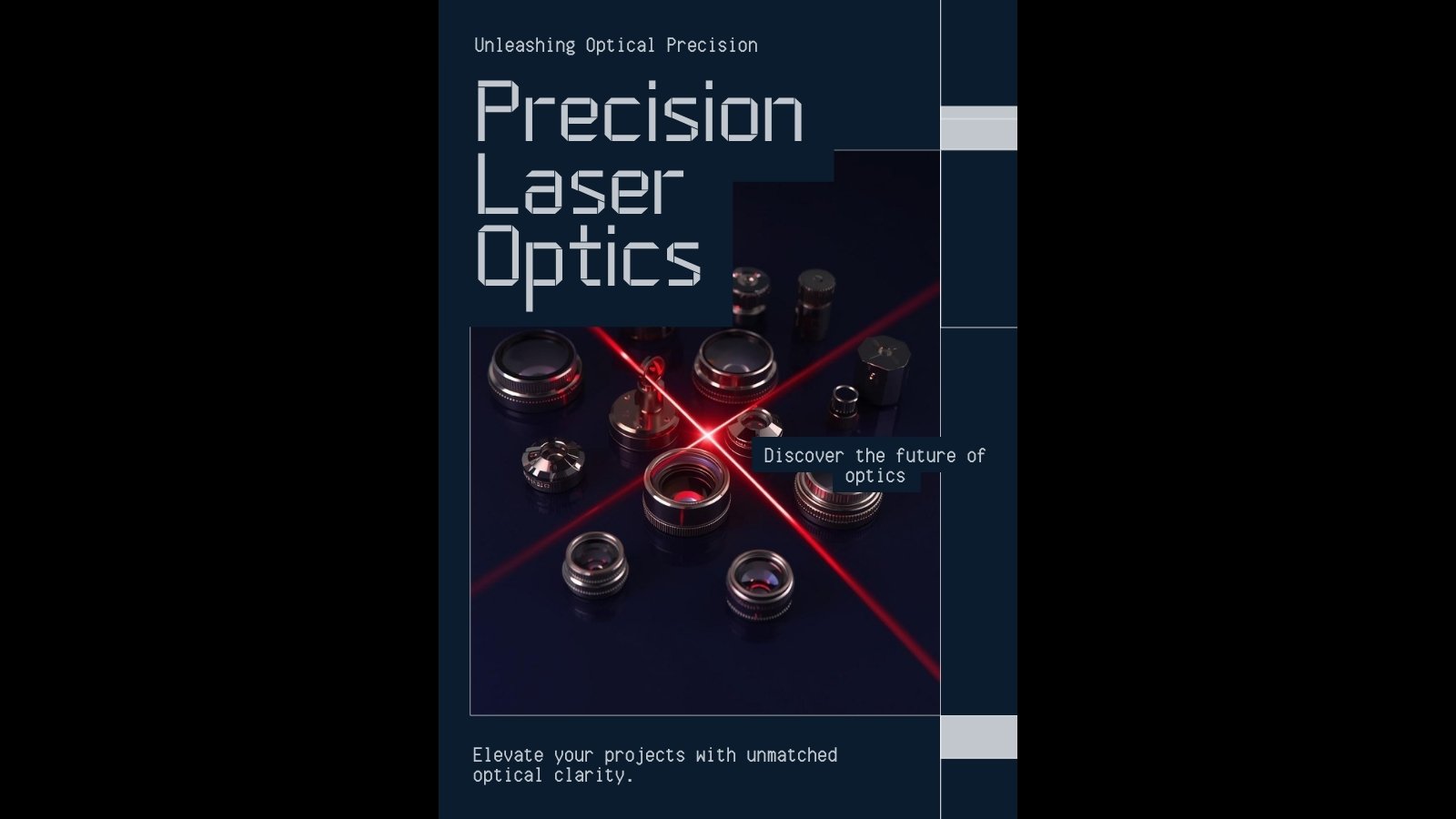 Laser beam passing through optical components in a laboratory