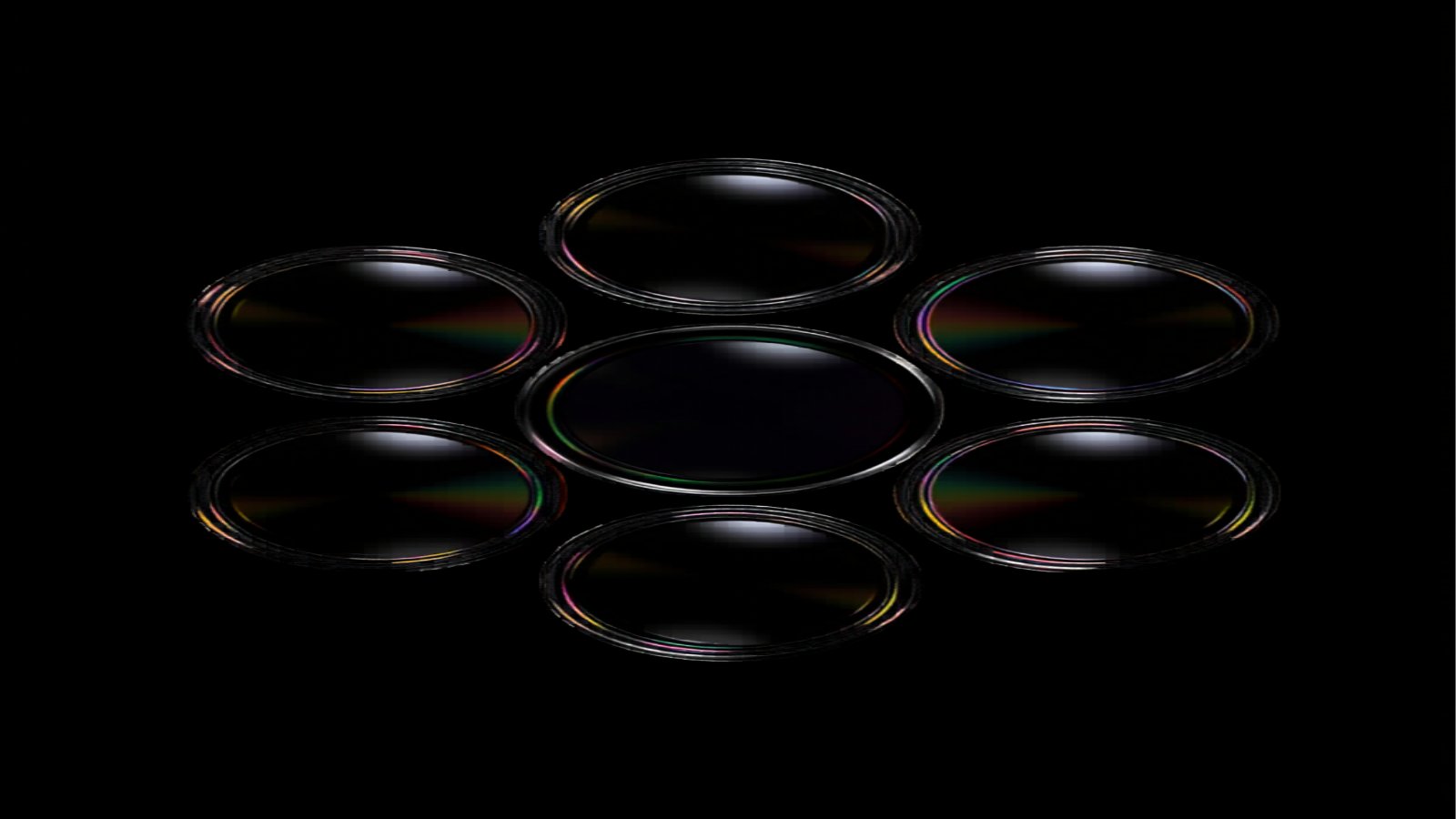 Light dispersed through optical filter showing spectrum colors